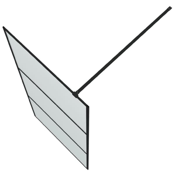 vidaXL Duschvägg svart 90x195 cm halvfrostat ESG-glas
