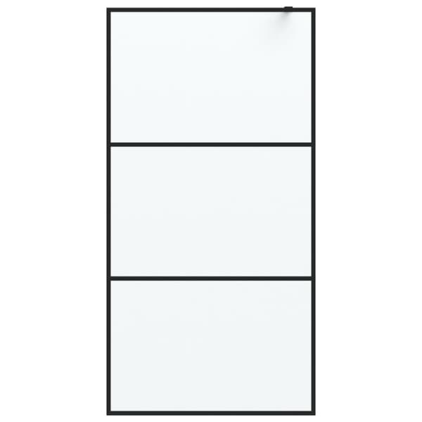 vidaXL Dusjvegg svart 100x195 cm frostet ESG-glass