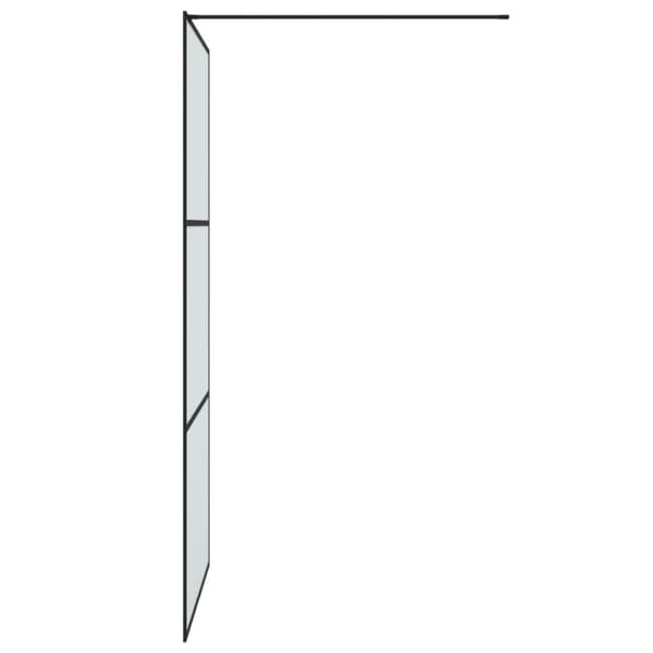 vidaXL Dusjvegg svart 100x195 cm frostet ESG-glass