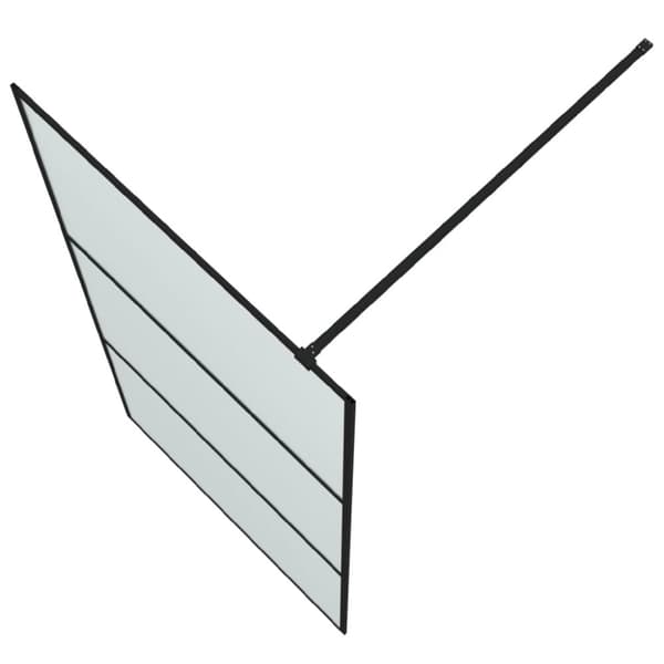 vidaXL Dusjvegg svart 100x195 cm frostet ESG-glass