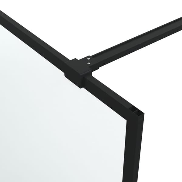 vidaXL Dusjvegg svart 100x195 cm frostet ESG-glass