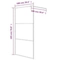 Miniatyrbilde 7 av 7: vidaXL Dusjvegg svart 100x195 cm frostet ESG-glass