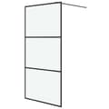 Miniatyrbilde 2 av 7: vidaXL Dusjvegg svart 100x195 cm frostet ESG-glass