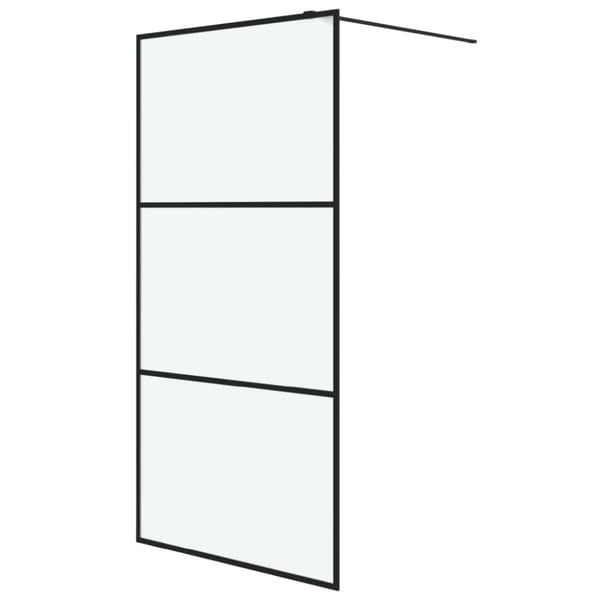 vidaXL Dusjvegg svart 100x195 cm frostet ESG-glass