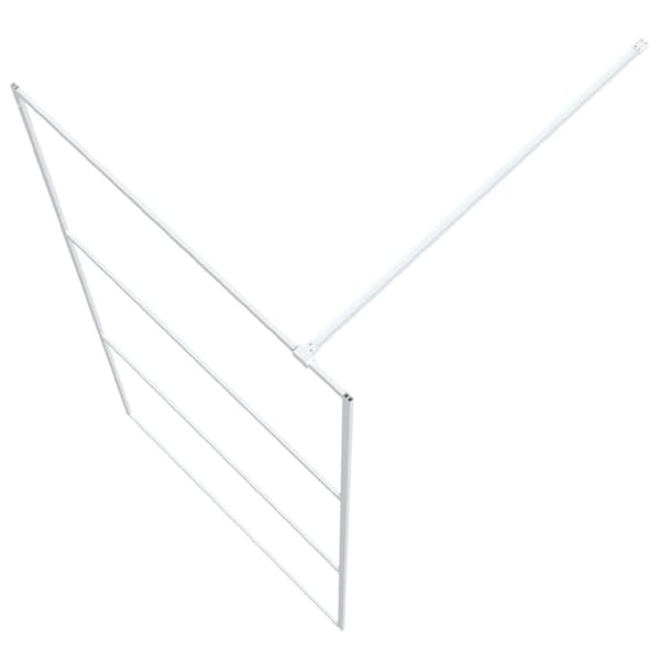 vidaXL Dusjvegg hvit 100x195 cm klart ESG-glass