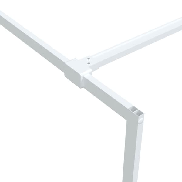 vidaXL Dusjvegg hvit 100x195 cm klart ESG-glass