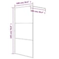 Miniatyrbilde 7 av 7: vidaXL Dusjvegg hvit 100x195 cm klart ESG-glass