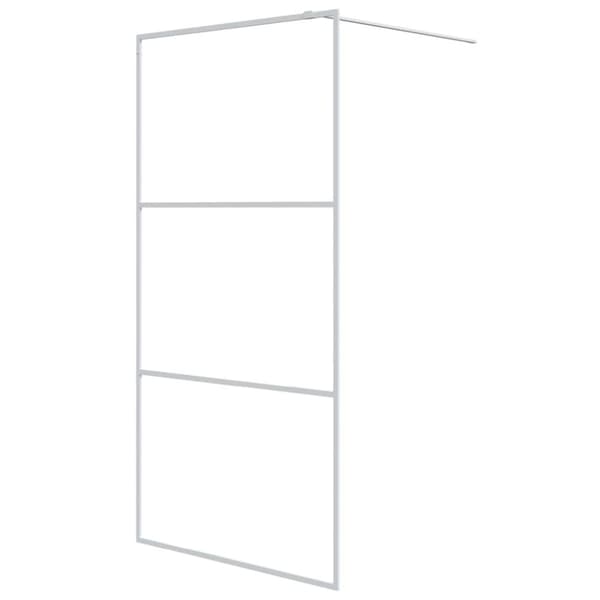 vidaXL Dusjvegg hvit 100x195 cm klart ESG-glass
