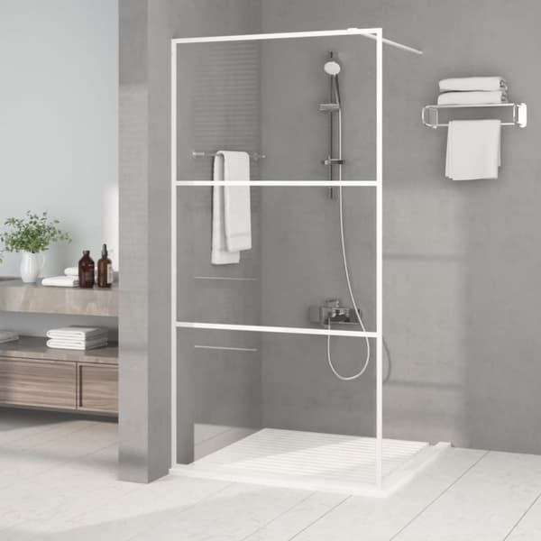 vidaXL Dusjvegg hvit 100x195 cm klart ESG-glass