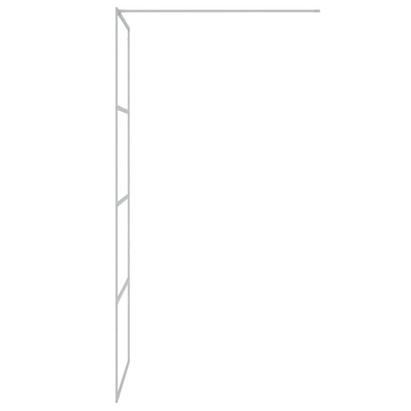 vidaXL Dusjvegg sølv 80x195 cm klart ESG-glass