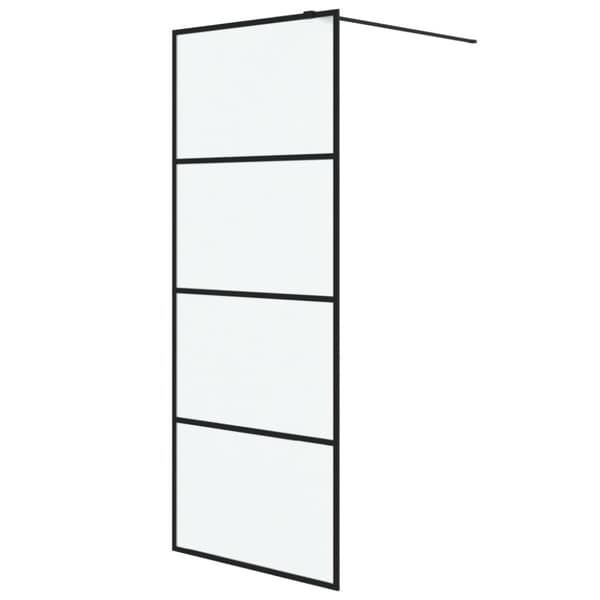 vidaXL Duschvägg svart 80x195 cm frostat ESG-glas