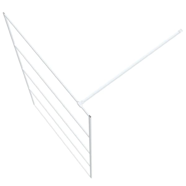 vidaXL Dusjvegg hvit 115x195 cm klart ESG-glass