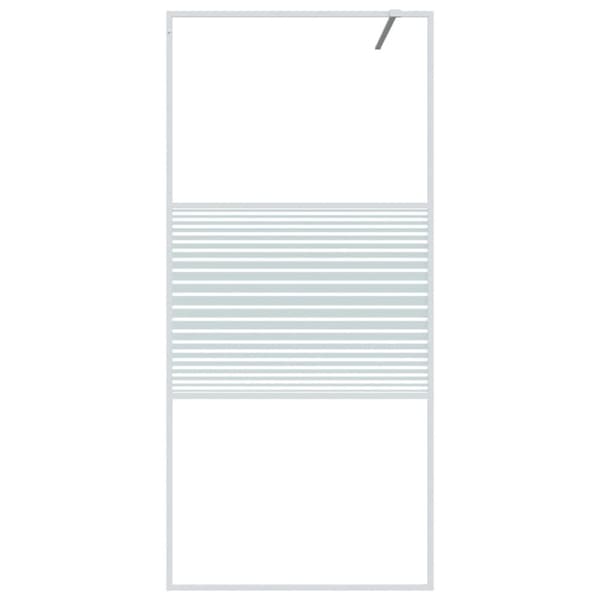 vidaXL Dusjvegg hvit 90x195 cm klart ESG-glass