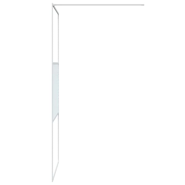 vidaXL Dusjvegg hvit 90x195 cm klart ESG-glass