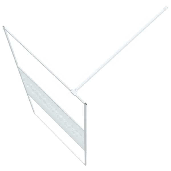 vidaXL Dusjvegg hvit 90x195 cm klart ESG-glass