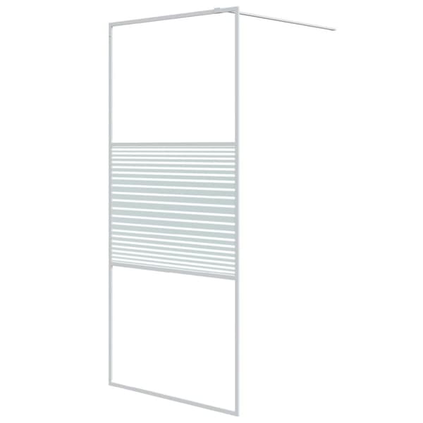 vidaXL Dusjvegg hvit 90x195 cm klart ESG-glass