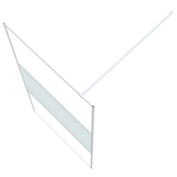 vidaXL Dusjvegg hvit 100x195 cm klart ESG-glass