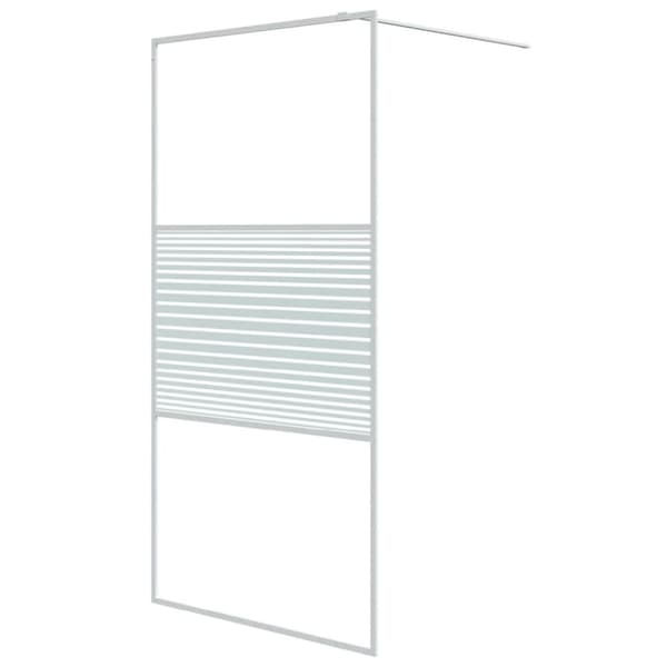 vidaXL Dusjvegg hvit 100x195 cm klart ESG-glass