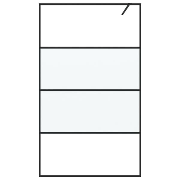 vidaXL brusevæg 115x195 cm halvmatteret sikkerhedsglas sort