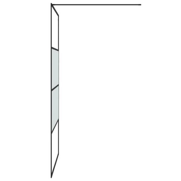 vidaXL brusevæg 115x195 cm halvmatteret sikkerhedsglas sort