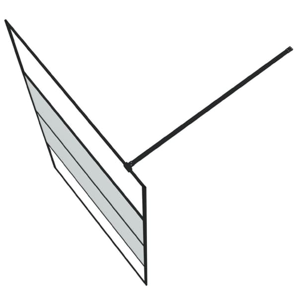 vidaXL brusevæg 115x195 cm halvmatteret sikkerhedsglas sort