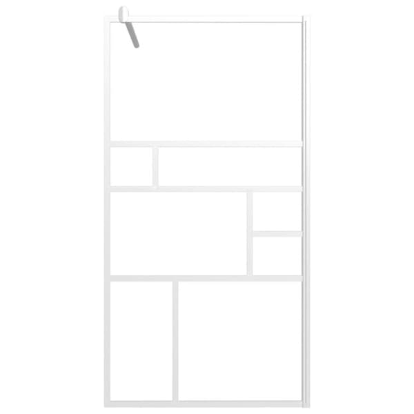 vidaXL Duschvägg 115x195 cm ESG-glas vit