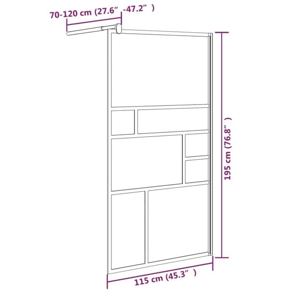 vidaXL Duschvägg 115x195 cm ESG-glas vit