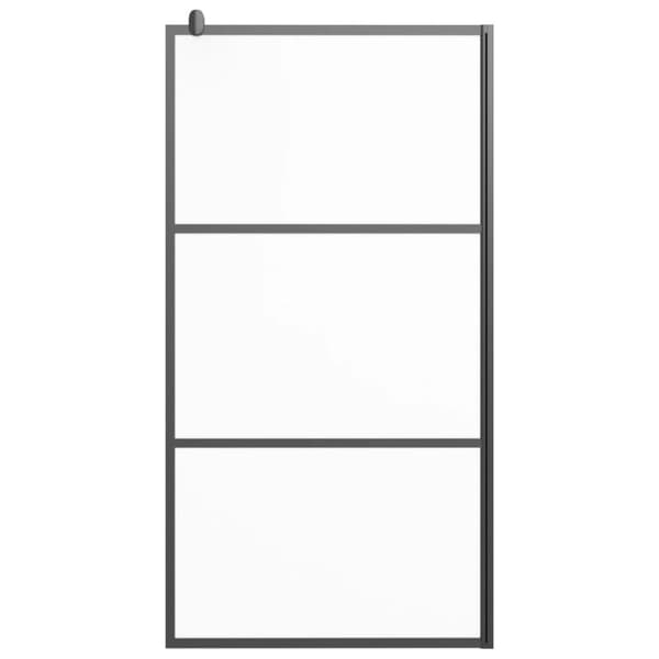vidaXL Dusjvegg 100x195 cm frostet ESG-glass svart