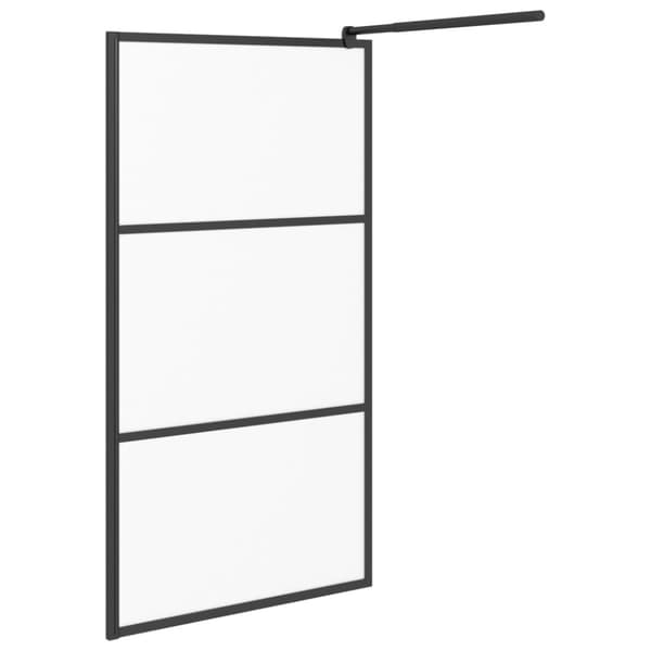 vidaXL Dusjvegg 100x195 cm frostet ESG-glass svart
