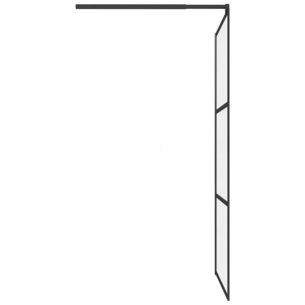 vidaXL Dusjvegg 100x195 cm frostet ESG-glass svart