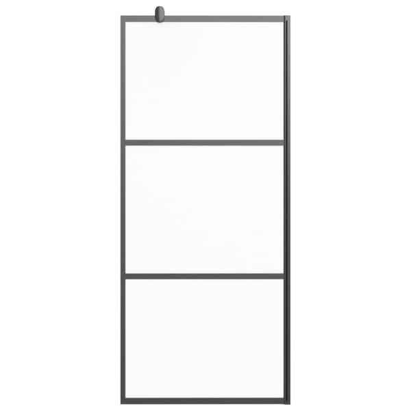 vidaXL Duschvägg 90x195 cm halvfrostat ESG-glas svart