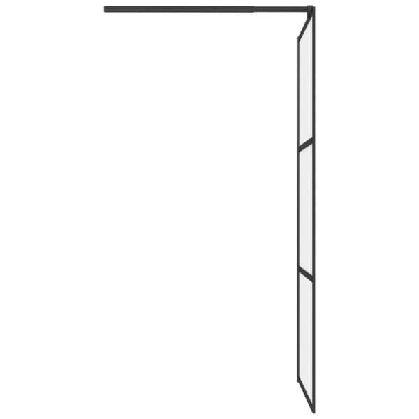 vidaXL Duschvägg 90x195 cm halvfrostat ESG-glas svart