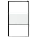 Miniatyrbild 3 av 7: vidaXL Duschvägg 115x195 cm halvfrostat ESG-glas svart