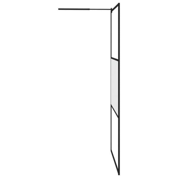 vidaXL Duschvägg 115x195 cm halvfrostat ESG-glas svart