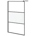 Miniatyrbild 2 av 7: vidaXL Duschvägg 115x195 cm halvfrostat ESG-glas svart