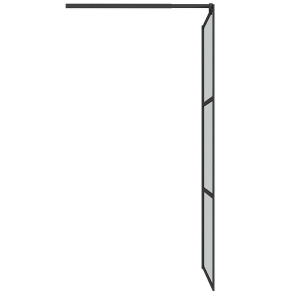 vidaXL Duschvägg 90x195cm halvfrostat ESG-glas svart