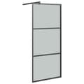 Miniatyrbild 2 av 7: vidaXL Duschvägg 90x195cm halvfrostat ESG-glas svart