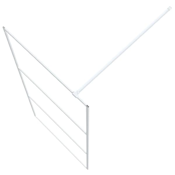 vidaXL Dusjvegg hvit 90x195 cm klart ESG-glass