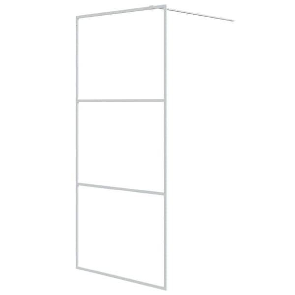 vidaXL Dusjvegg hvit 90x195 cm klart ESG-glass