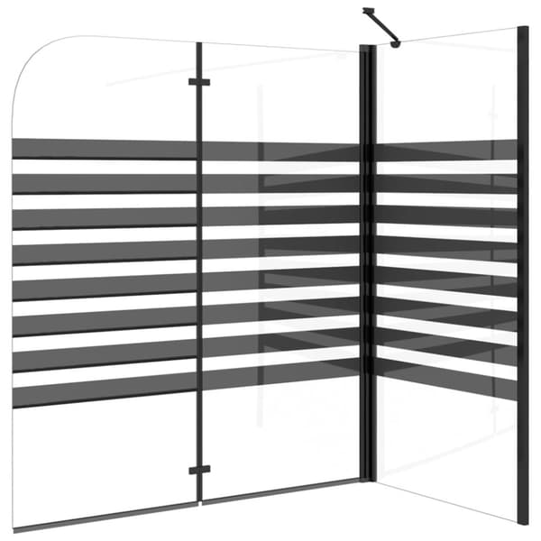vidaXL brusevæg 120x68x130 cm hærdet glas stribet