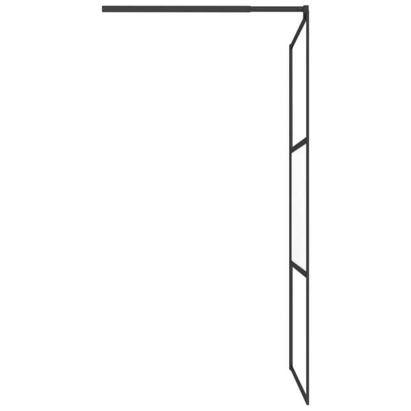 vidaXL Walk-in suihkuseinäke 100x195 cm puolihuurrettu ESG-lasi musta