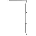 Pikkukuva 5 / 7: vidaXL Walk-in suihkuseinäke 100x195 cm puolihuurrettu ESG-lasi musta