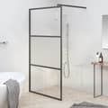 Pikkukuva 1 / 7: vidaXL Walk-in suihkuseinäke 100x195 cm puolihuurrettu ESG-lasi musta