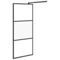 Miniatyrbillede 4 af 7: vidaXL brusevæg 80x195 cm halvmatteret sikkerhedsglas sort