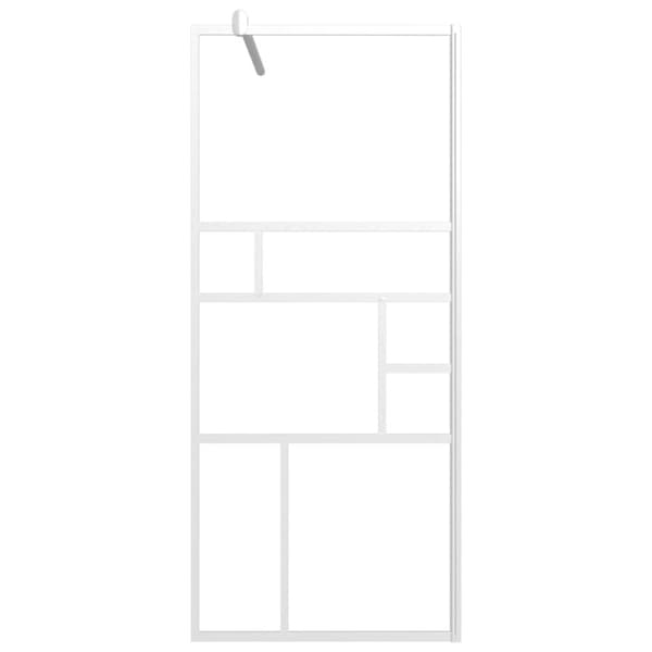 vidaXL brusevæg 90x195 cm sikkerhedsglas hvid