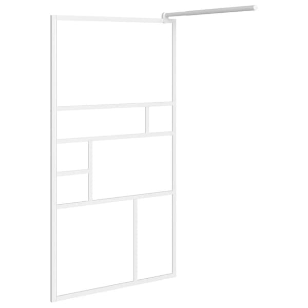 vidaXL brusevæg 90x195 cm sikkerhedsglas hvid