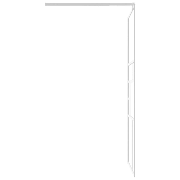 vidaXL brusevæg 90x195 cm sikkerhedsglas hvid