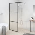 Miniatyrbillede 1 af 7: vidaXL brusevæg 90x195 cm matteret sikkerhedsglas sort