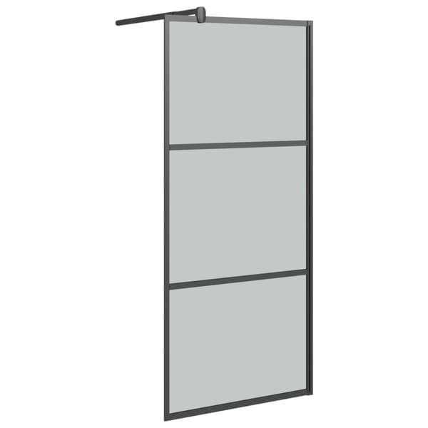 vidaXL brusevæg 80x195 cm mørkt sikkerhedsglas sort