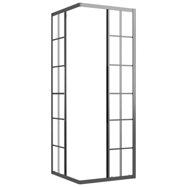 vidaXL brusekabine 70x70x180 cm matteret sikkerhedsglas sort